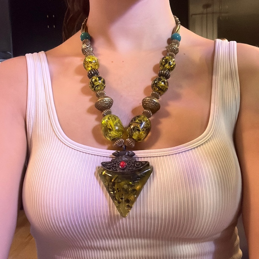 Unique Thailand Necklace Amber
